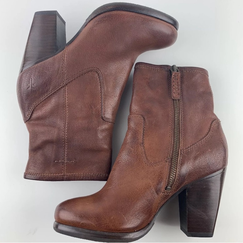 Frye Patty Artisan boots 8.5M bark brown distressed - Picture 3 of 8